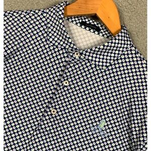 Turtleson Old Head Polo Shirt Mens Large L Navy/Purple Golf Performance Slater